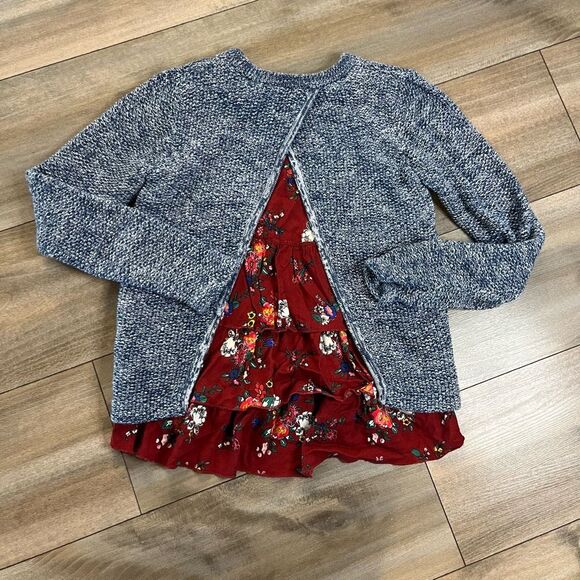 Hanna Andersson Blue Ruffle Sweater Girls 140 or 10 Bin J-33 - Picture 4 of 4